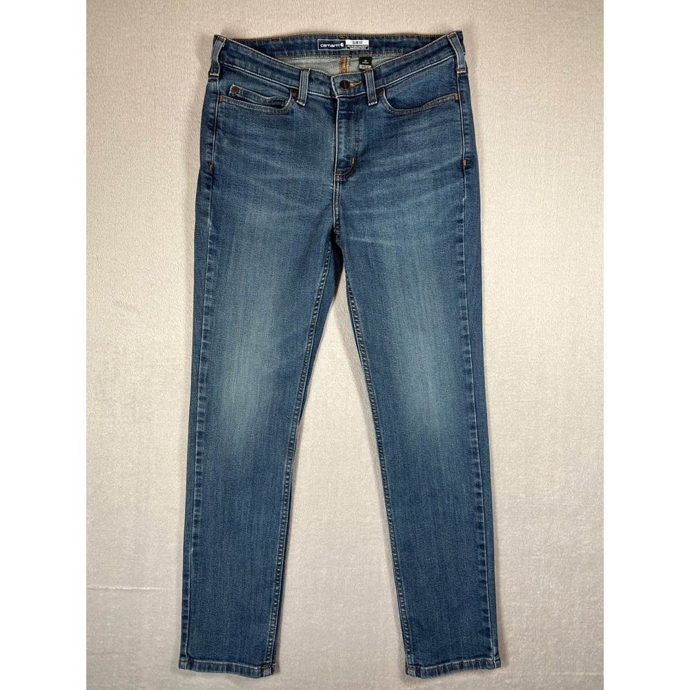 Carhartt Slim Fit Jeans Women's 10 Regular Medium Wash Blue Denim
